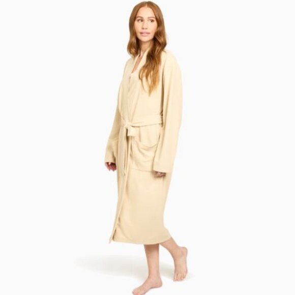 Line & Dot Waffle Knit Robe Cream Color - S/M - Picture 1 of 5
